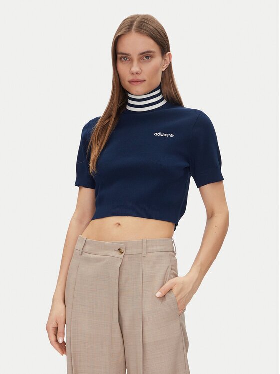 adidas Bluză cu gât JC7680 Slim Fit