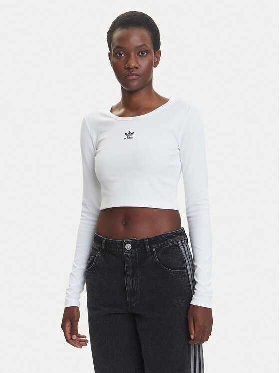 adidas Bluză Essentials Ribbed JC9011 Slim Fit