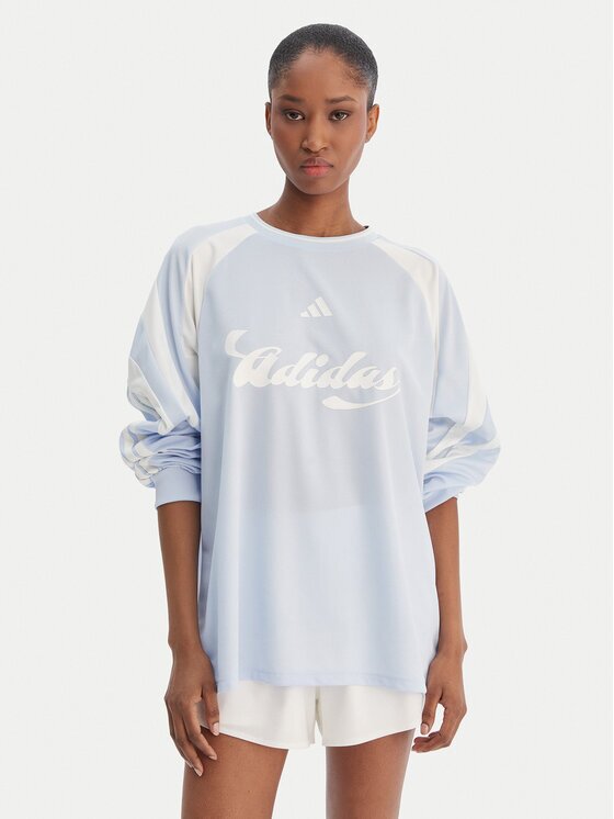 adidas Bluză House Of Tiro JY7639 Albastru celest Loose Fit