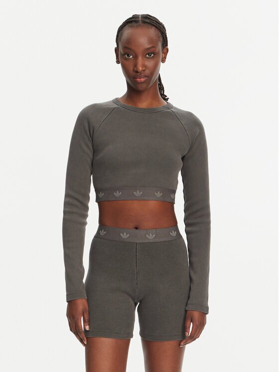adidas Bluză Ribbed JD0014 Slim Fit