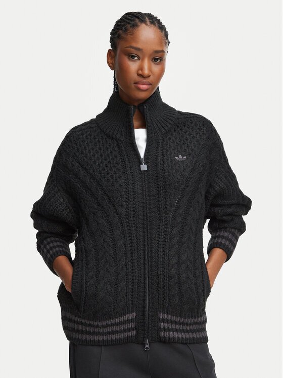 adidas Cardigan Cable Knit Firebrid Track Top KT2289 Regular Fit