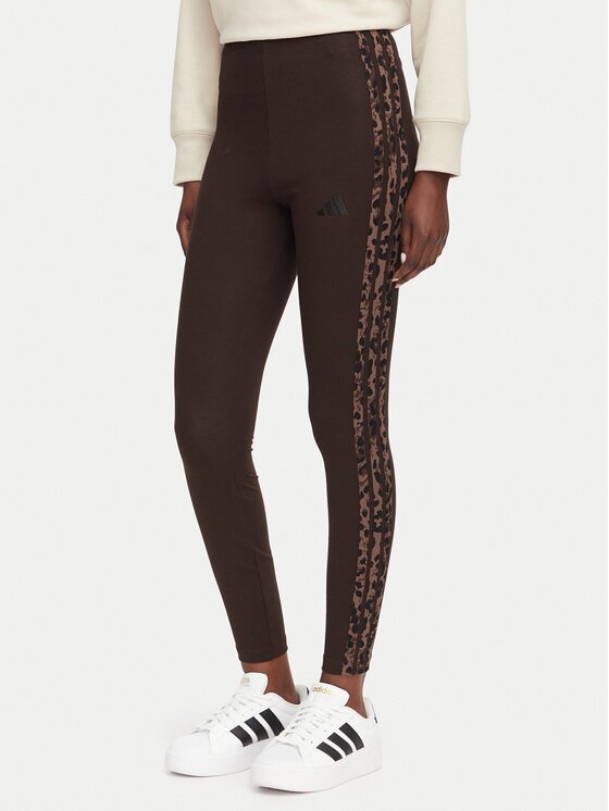 adidas Colanți Seasonal Essentials Animal Print 3-Stripes KV9302 Slim Fit