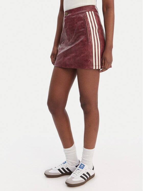 adidas Fustă din imitație de piele Pleather KD8785 Regular Fit