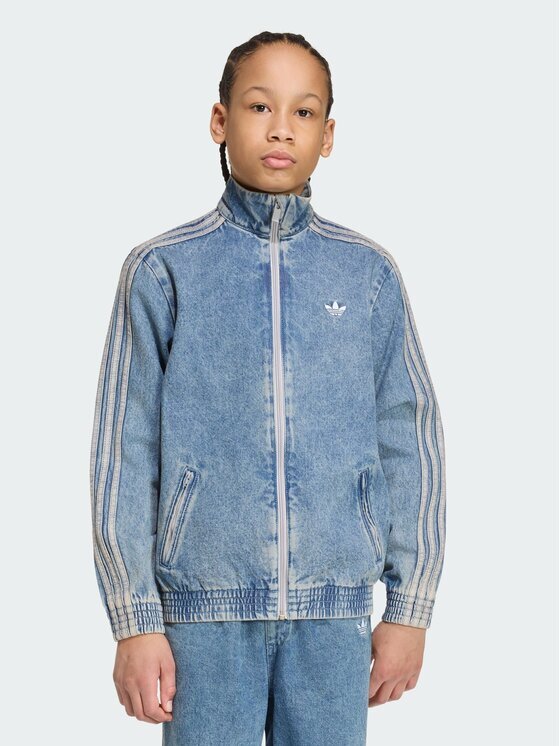 adidas Geacă de blugi Firebird Loose Denim Track Top KR6530 Regular Fit