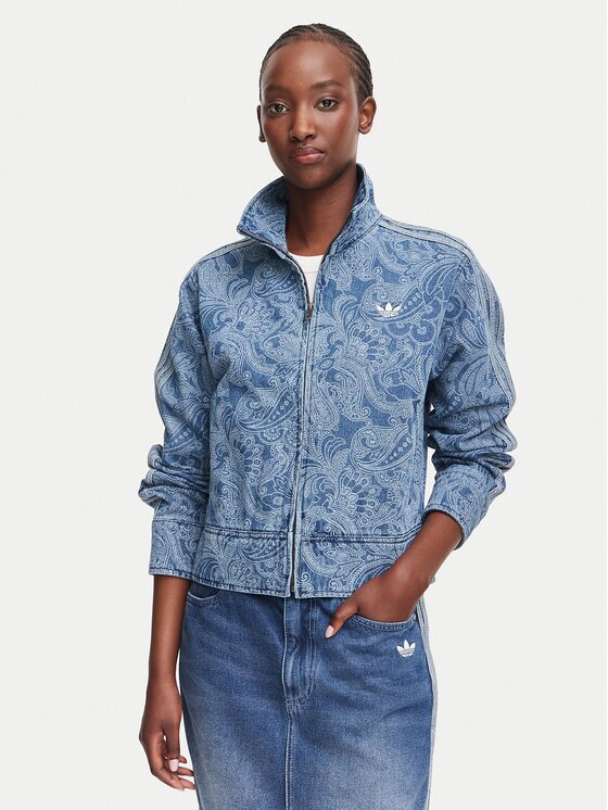 adidas Geacă de blugi Liberty London Firebird Denim Tracktop KR6674 Regular Fit