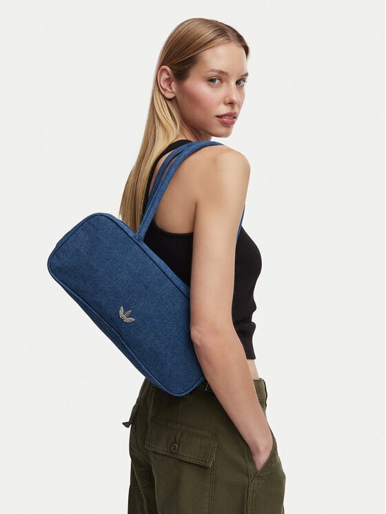 adidas Geantă Adicolor Elongated Airliner Denim Bag KD7875