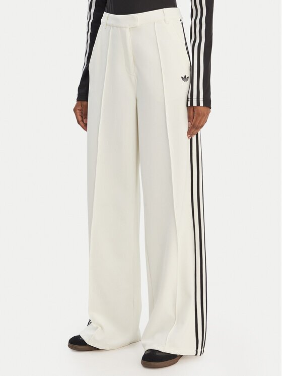 adidas Pantaloni din material Sport Tailored KC9089 Alb Wide Leg
