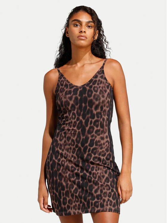 adidas Rochie de zi Seasonal Essentials Leopard Print JZ0204 Slim Fit