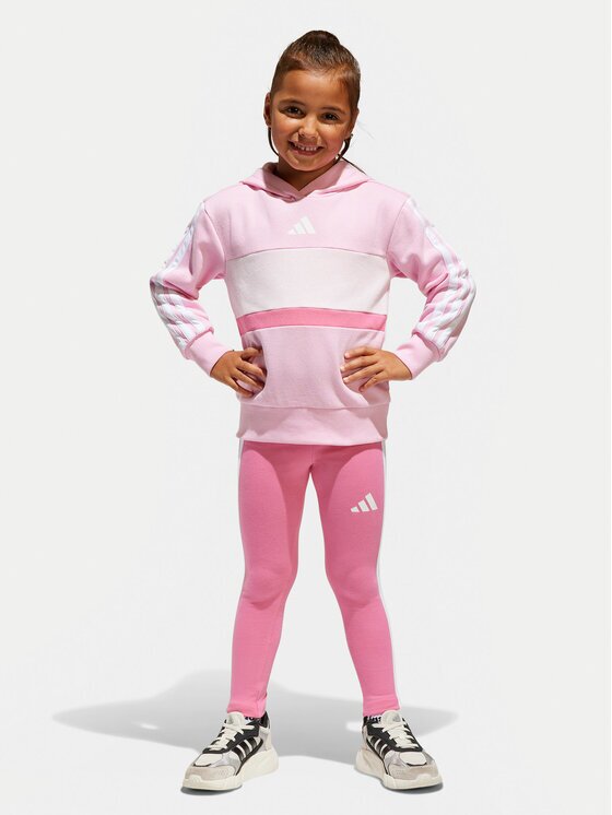 adidas Set bluză și leggings Seasonal Essentials Tiberio 3-Stripes JC7475 Slim Fit
