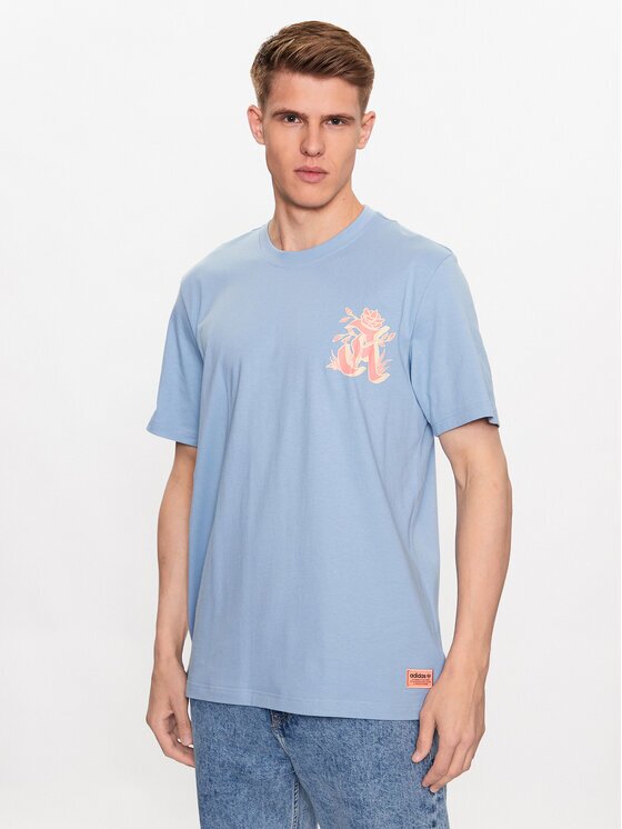 adidas Tricou Graphic Glide T-Shirt IC5750 Albastru celest Loose Fit