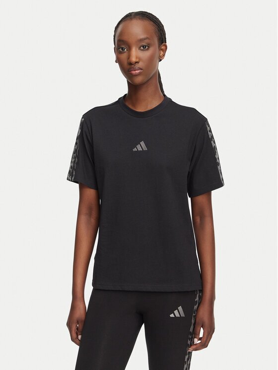 adidas Tricou Seasonal Essentials Animal Print 3-Stripes KH1550 Regular Fit
