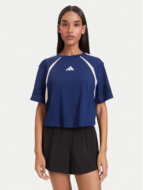 adidas Tricou tehnic Hyperglam 3-Stripes Color Block KQ5753 Loose Fit