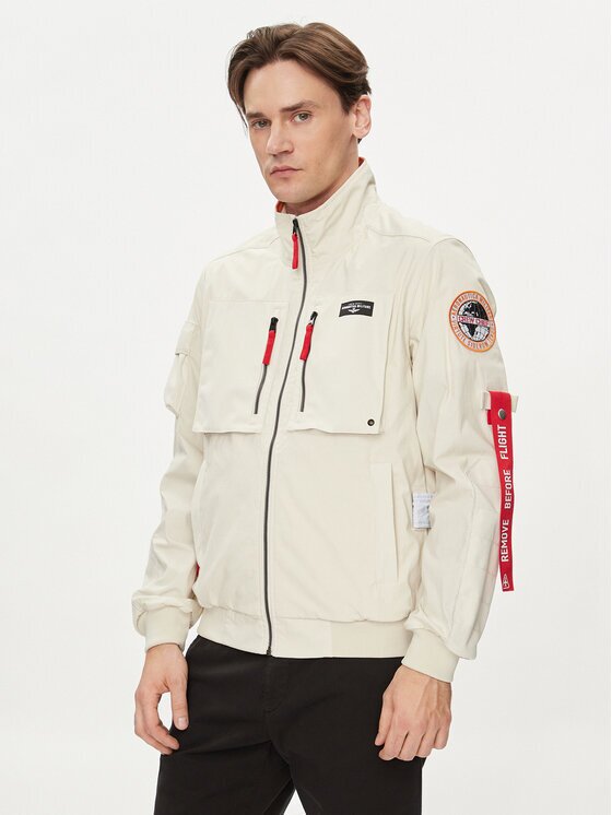 Aeronautica Militare Geacă bomber 241AB2152CT3260 Écru Regular Fit