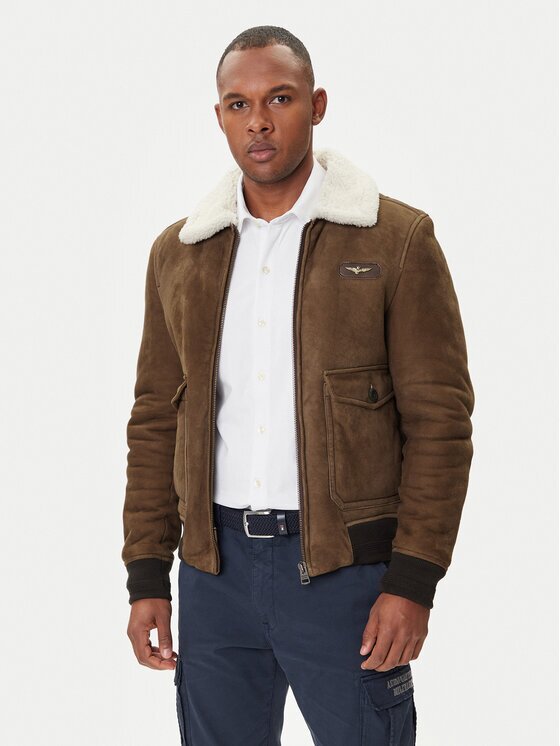 Aeronautica Militare Geacă de piele 252PN0163U100893 Regular Fit