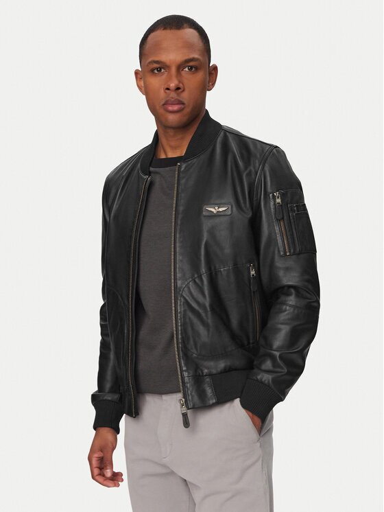 Aeronautica Militare Geacă de piele 261PN5053UPL00320 Regular Fit
