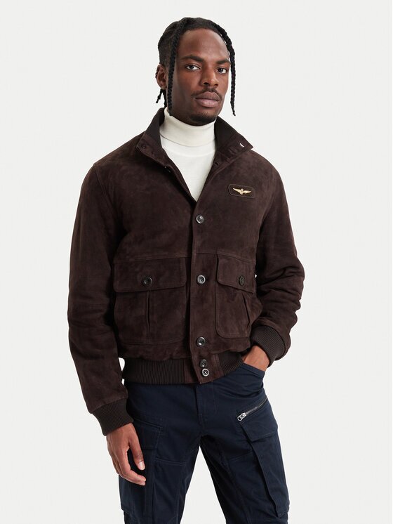 Aeronautica Militare Geacă de piele 262PN0965UPL00327 Regular Fit