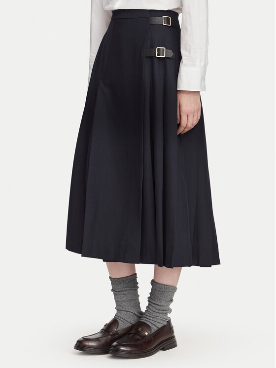 Barbour Fustă plisată Delilah LSK0174NY99 Relaxed Fit