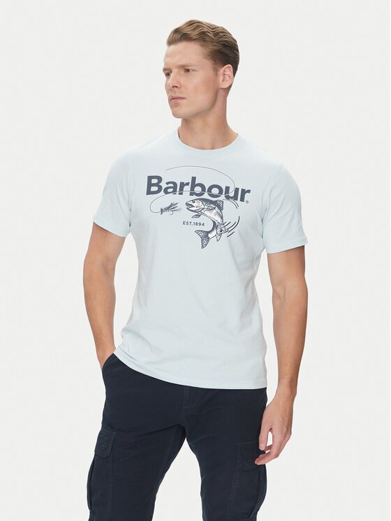 Barbour Tricou Lydd MTS1396BU61 Albastru celest Regular Fit