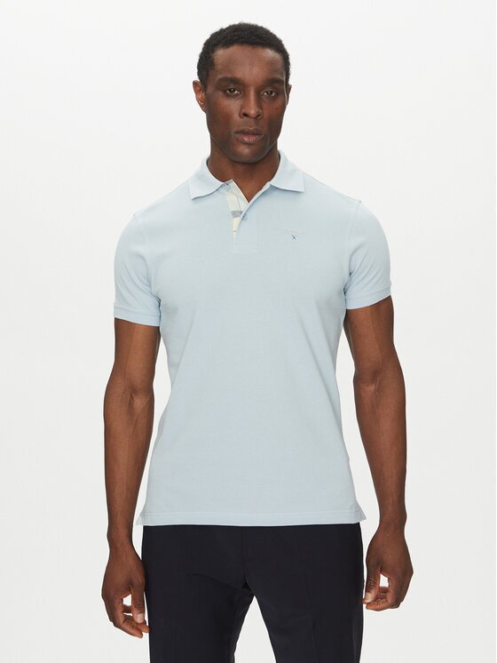 Barbour Tricou polo Tartan MML0012BU44 Albastru celest Regular Fit