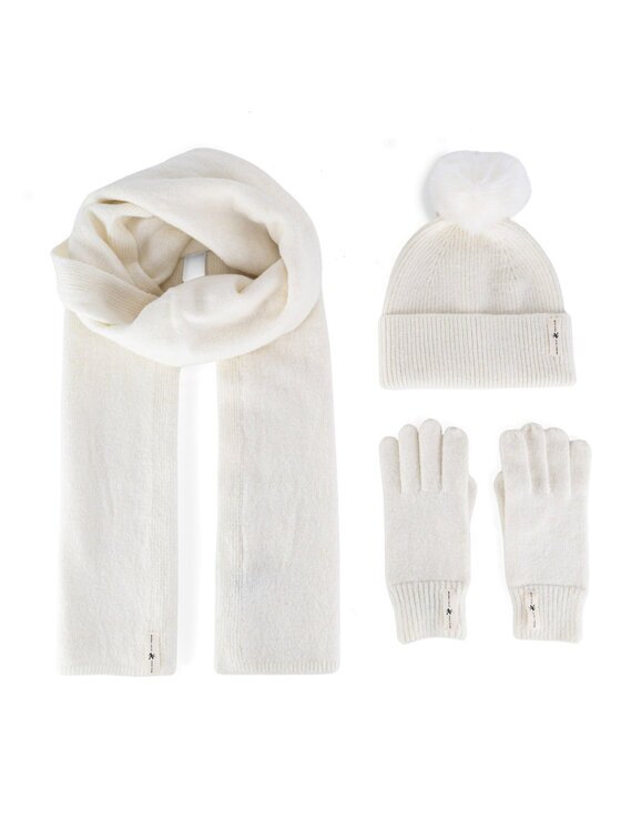 Beverly Hills Polo Club Set căciulă fular și mănuși BHPC-WC-002-AW24 Alb