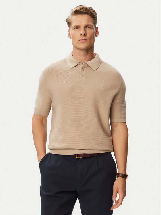 Beverly Hills Polo Club Tricou polo P-SS26M-M7280BEI Regular Fit