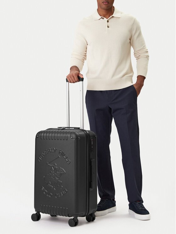 Beverly Hills Polo Club Valiză medie CEO-BHPC-M-001-08-BLACK Negru