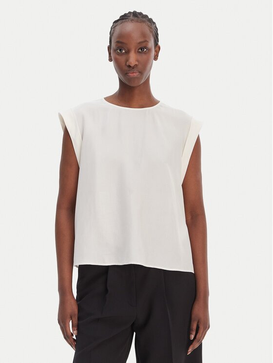 Boss Bluză C_Irnette 50543548 Écru Regular Fit
