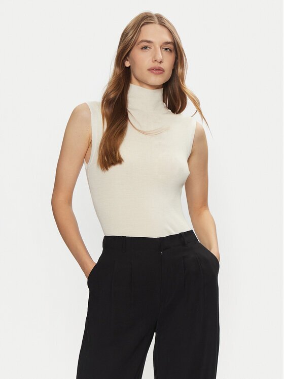 Boss Bluză cu gât Fermesa 50530703 Écru Regular Fit