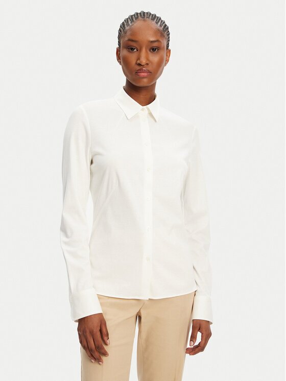 Boss Cămașă Bronta 50543691 Écru Extra Slim Fit