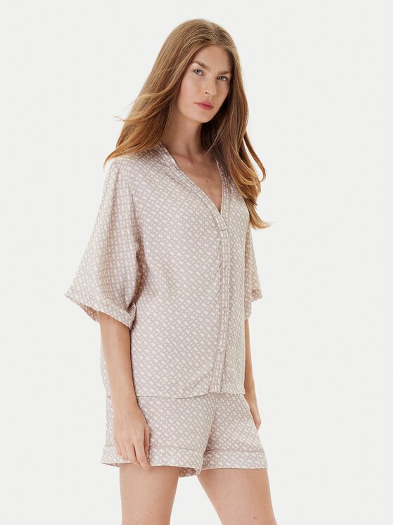 Boss Cămașă de pijama Sateen 50545615 Relaxed Fit