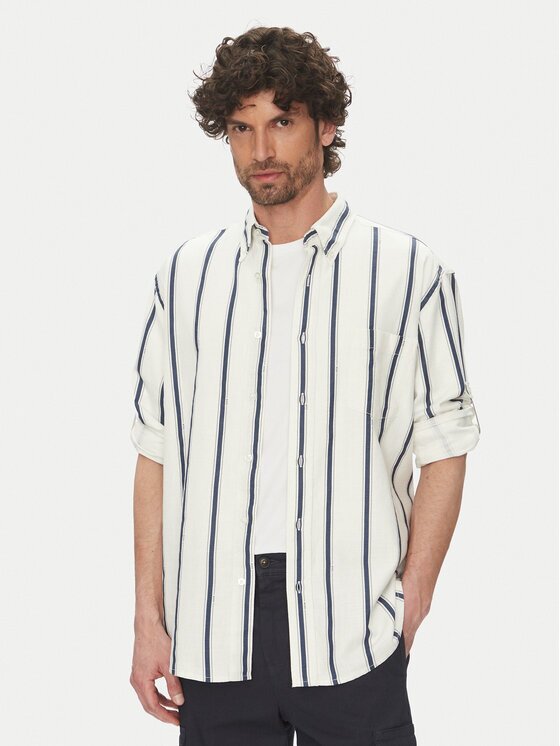Boss Cămașă Lambey_2 50538296 Écru Relaxed Fit
