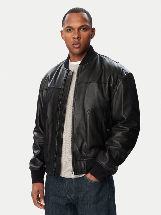 Boss Geacă de piele 50566568 Regular Fit