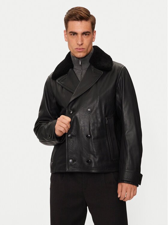 Boss Geacă de piele H-Mackinley 50524895 Regular Fit