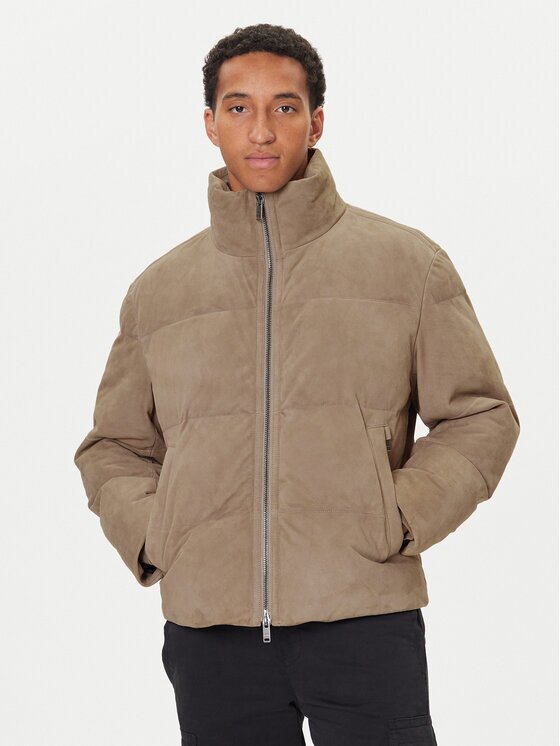 Boss Geacă de piele Jocamp 50547546 Relaxed Fit