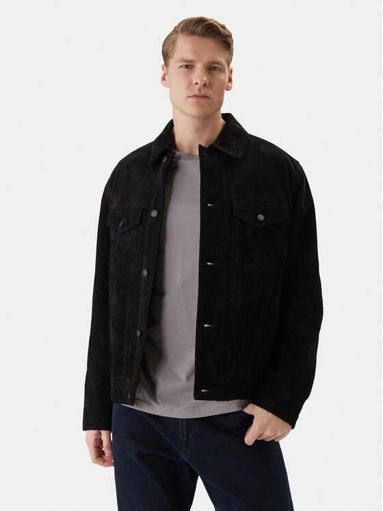 Boss Geacă de piele Johot 50552130 Regular Fit