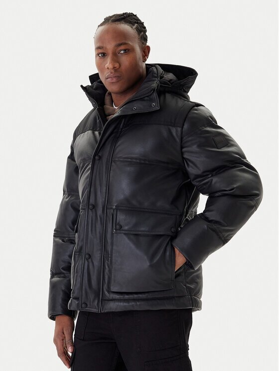 Boss Geacă de piele Jolam 50522219 Relaxed Fit