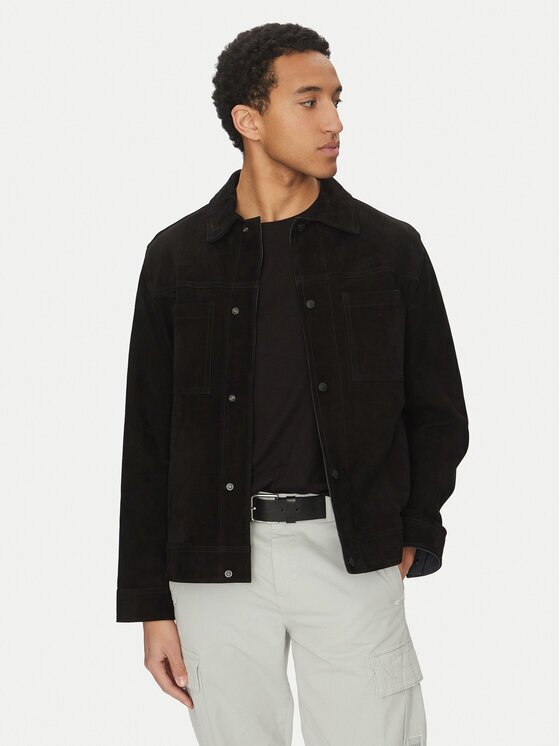 Boss Geacă de piele Jomare 50537118 Regular Fit