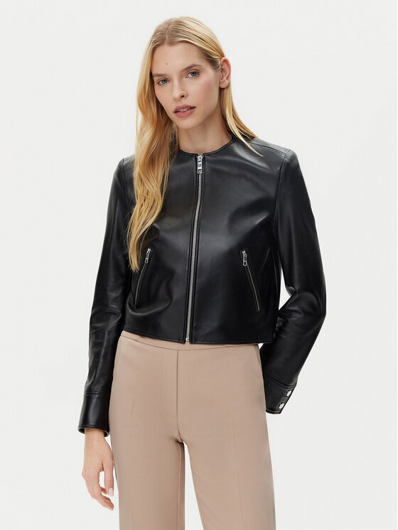 Boss Geacă de piele Sadenita 50531325 Regular Fit