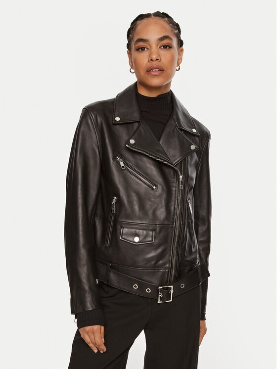 Boss Geacă de piele Safiyana 50518257 Oversize