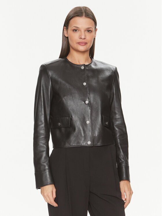Boss Geacă de piele Samarie 50505500 Slim Fit