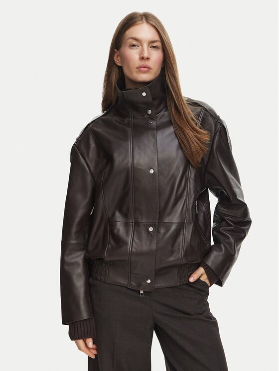 Boss Geacă de piele Savani 50567628 Regular Fit