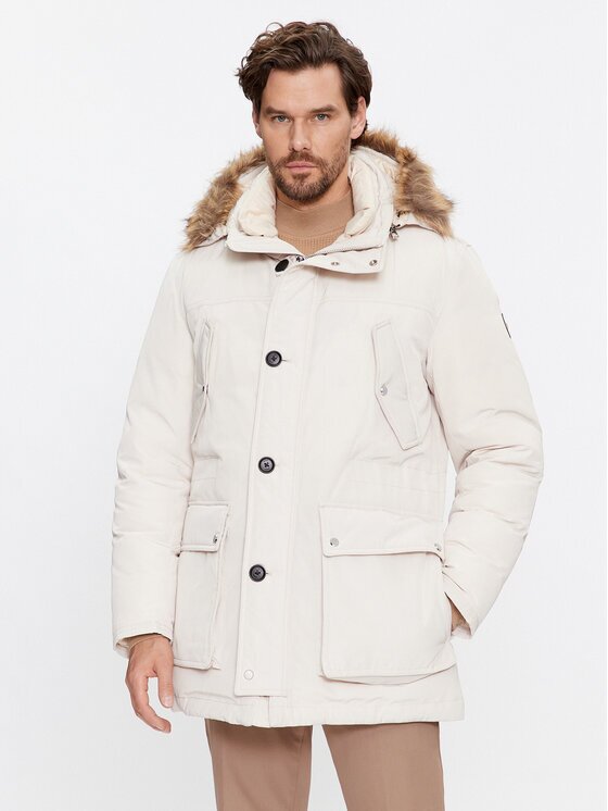 Boss Geacă din puf Dadico 50499371 Écru Regular Fit