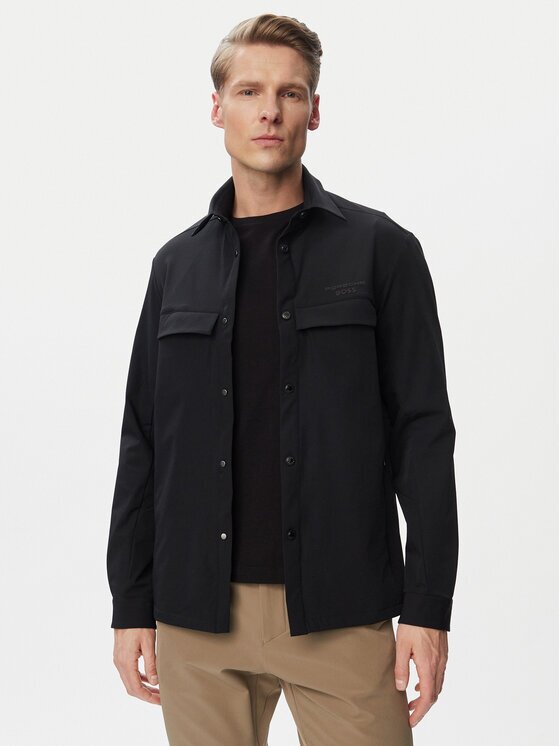 Boss Jachetă cămașă 50560403 Negru Regular Fit