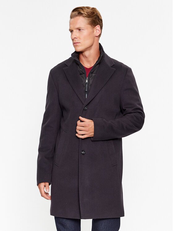 Boss Palton de lână H-Hyde-Bib-234 50502250 Slim Fit