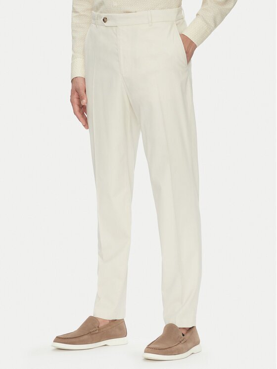 Boss Pantaloni chino C-Perin 50544005 Écru Relaxed Fit