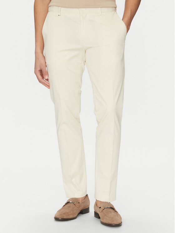Boss Pantaloni de costum C-Genius 50539970 Écru Slim Fit