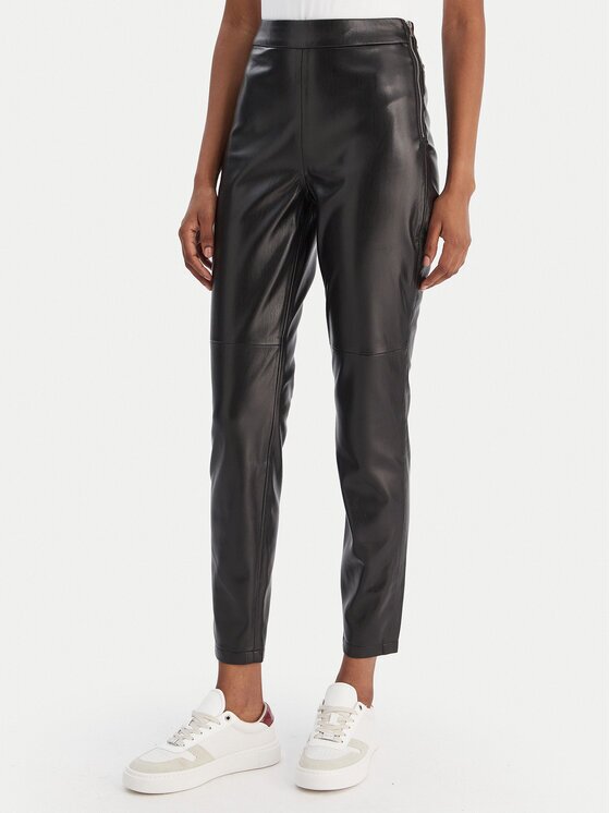Boss Pantaloni din imitație de piele C_Taskin 50551469 Slim Fit