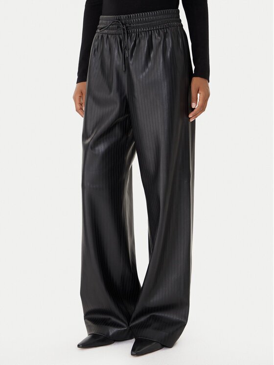Boss Pantaloni din imitație de piele Talpina 50548123 Relaxed Fit