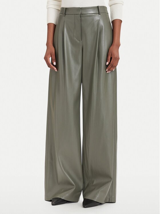 Boss Pantaloni din imitație de piele Tiana4-M 50564757 Wide Leg
