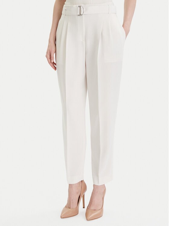 Boss Pantaloni din material Tapiah 50490037 Écru Relaxed Fit